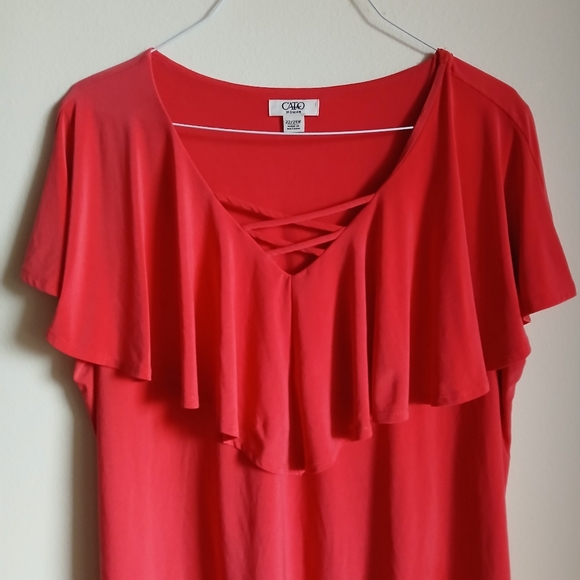 Cato Woman Ruffle Sleeveless Top Size 22/24W - Picture 9 of 11